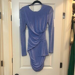 Elegant Blue Velvet Dress